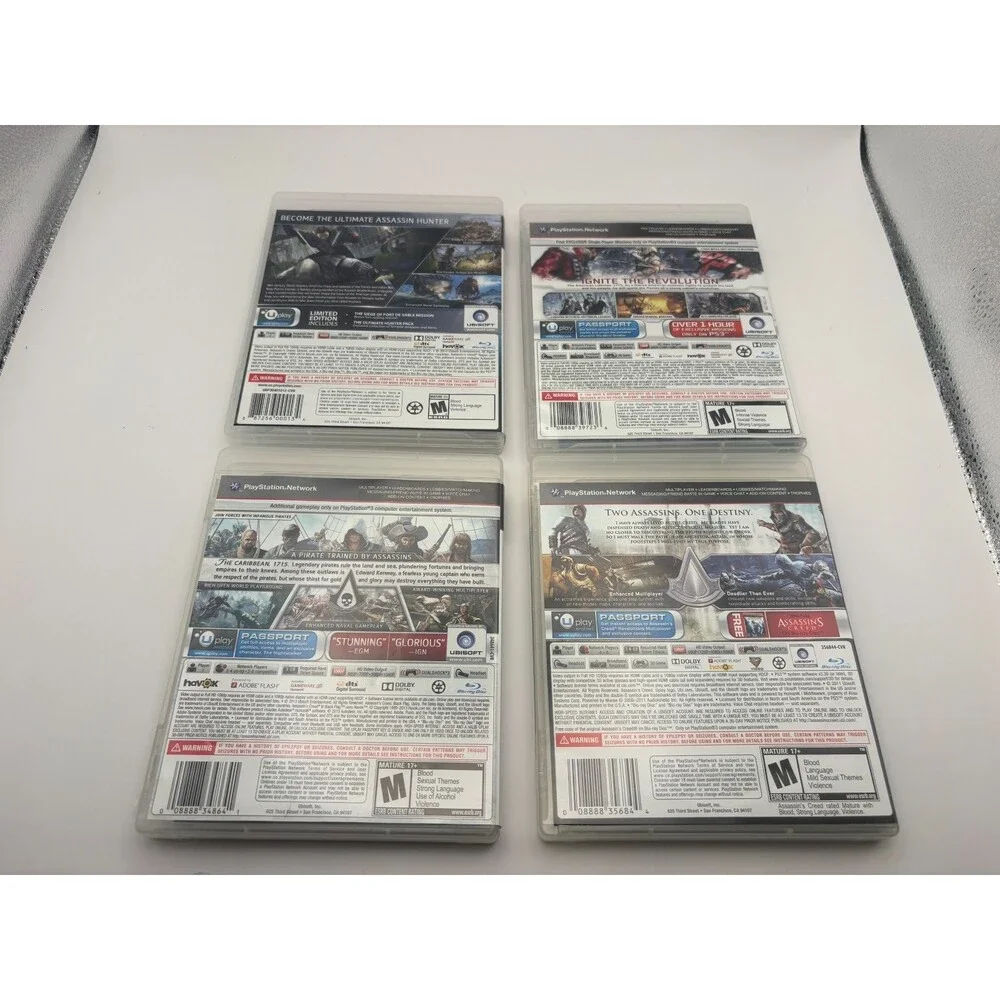 PlayStation 3 (PS3) Assassin’s Creed Game Bundle - Lot of 4 All COMPLETE CIB
